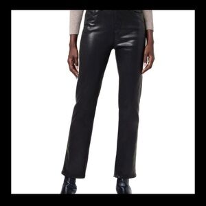 Hudson Coated Black Mid-Rise Straight Ankle Jeans
